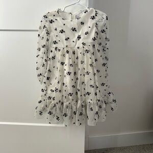 Gap Floral White and Black Kids Dress